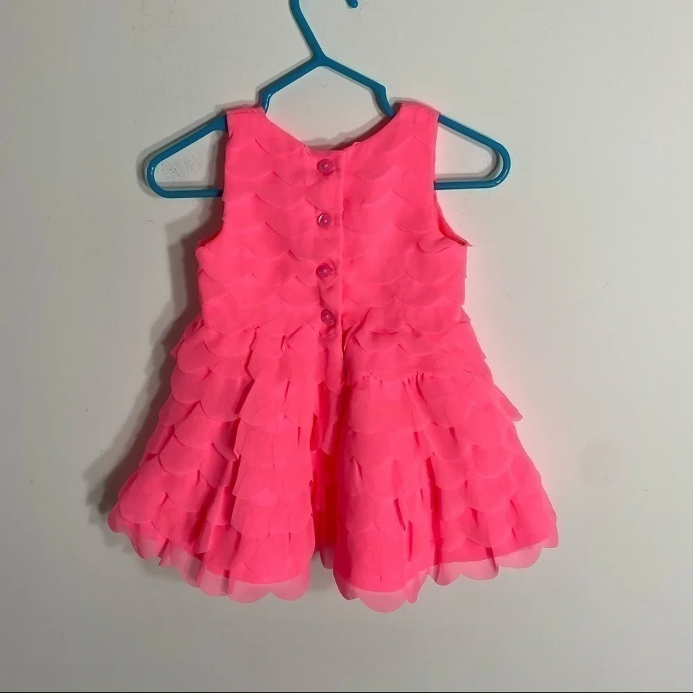 Cherokee Neon Pink Layered Tulle Dress Sz 12 mos